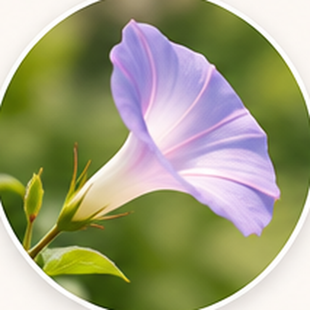 Side-view lavender morning glory concept